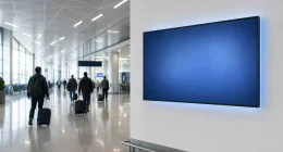 Informationstavla på svensk flygplats