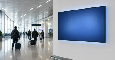 Informationstavla på svensk flygplats