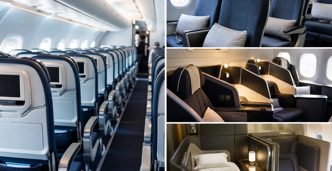 Resklasser på flyget: Economy, premium, business och first